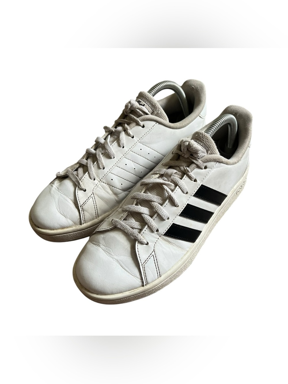 Adidas Grand Court Base Sneakers‎ Womens 8.5 White Black EE7968 Low Top Shoes